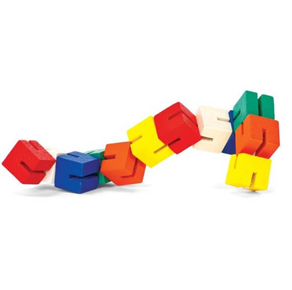 Wooden Multi Colour Twist and Lock Blocks