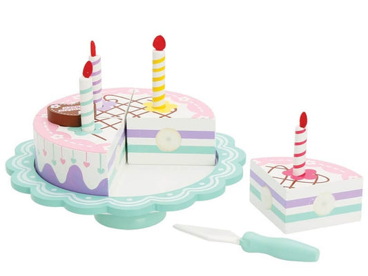 Wooden Birthday Cake on Stand