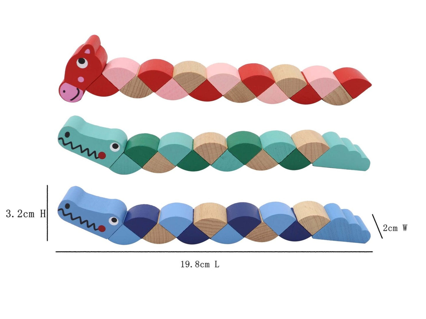 Wooden Jointed Animals size