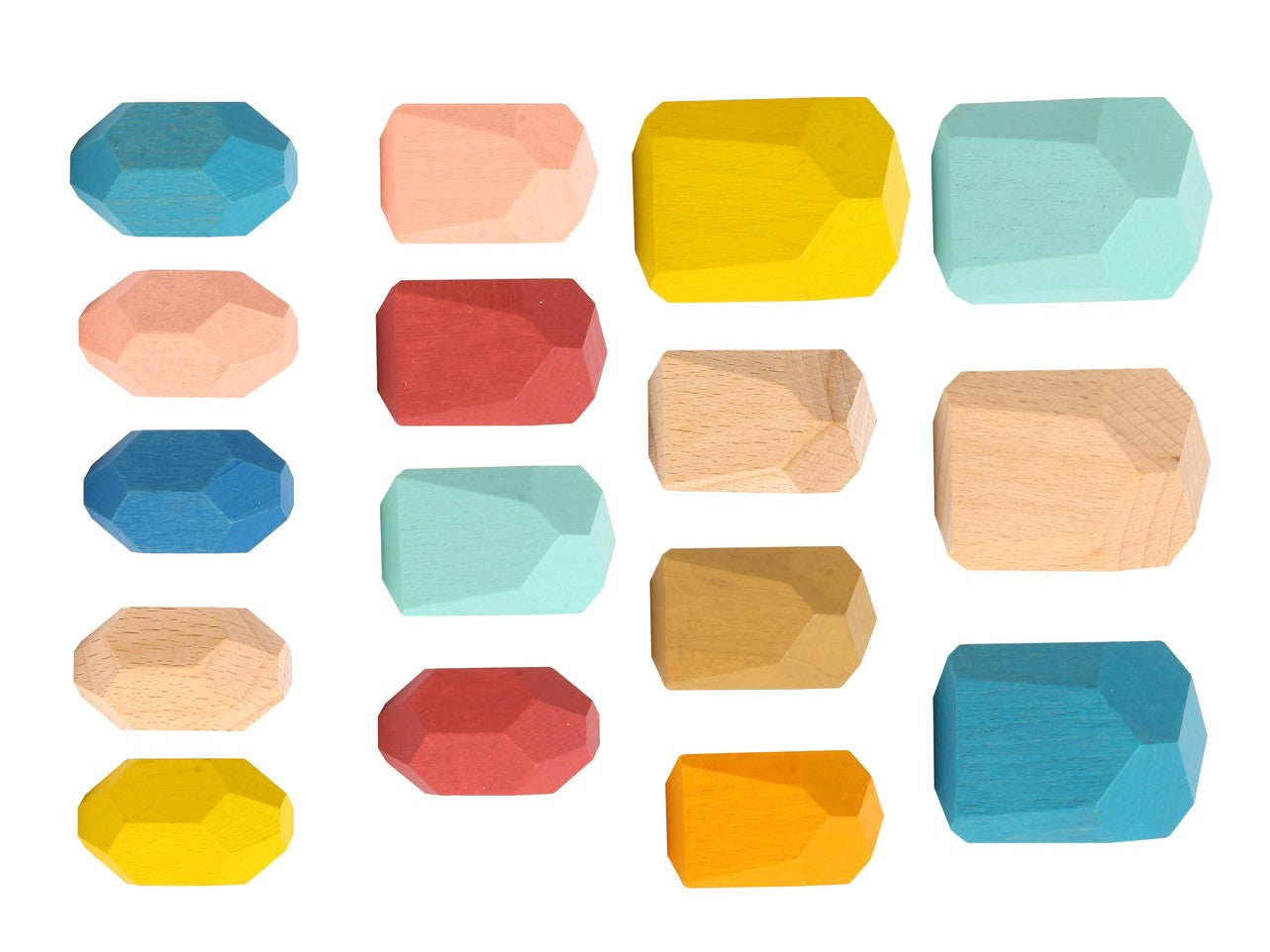 Tooky Toy Wooden Stacking Stones 16 piece detail