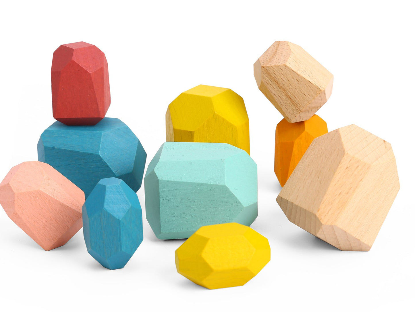 Tooky Toy Wooden Stacking Stones 16 piece set