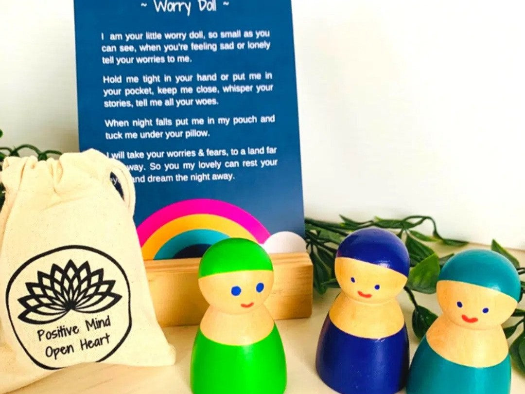 Wooden Painted Worry Doll