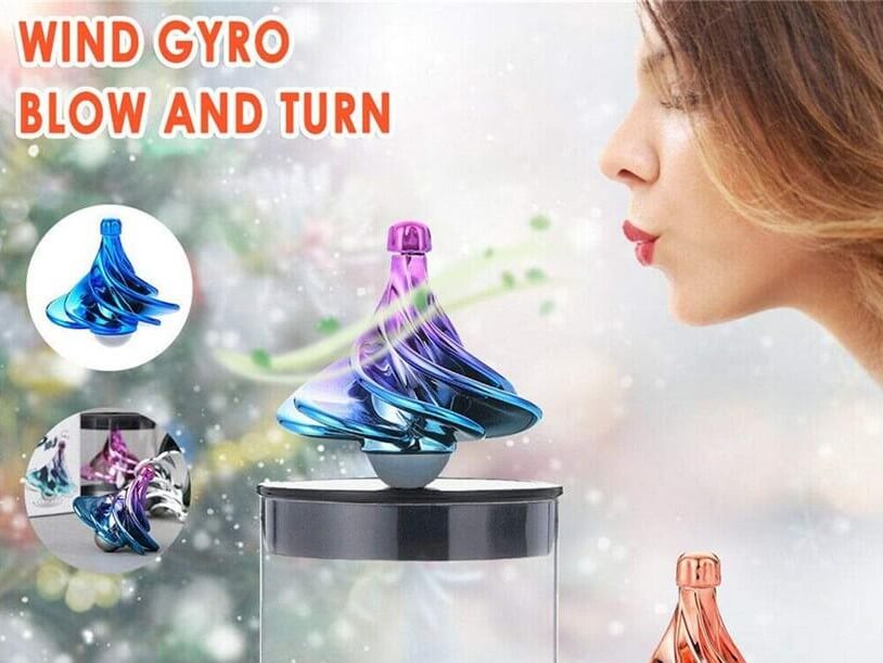 gyroscope spinner being blown
