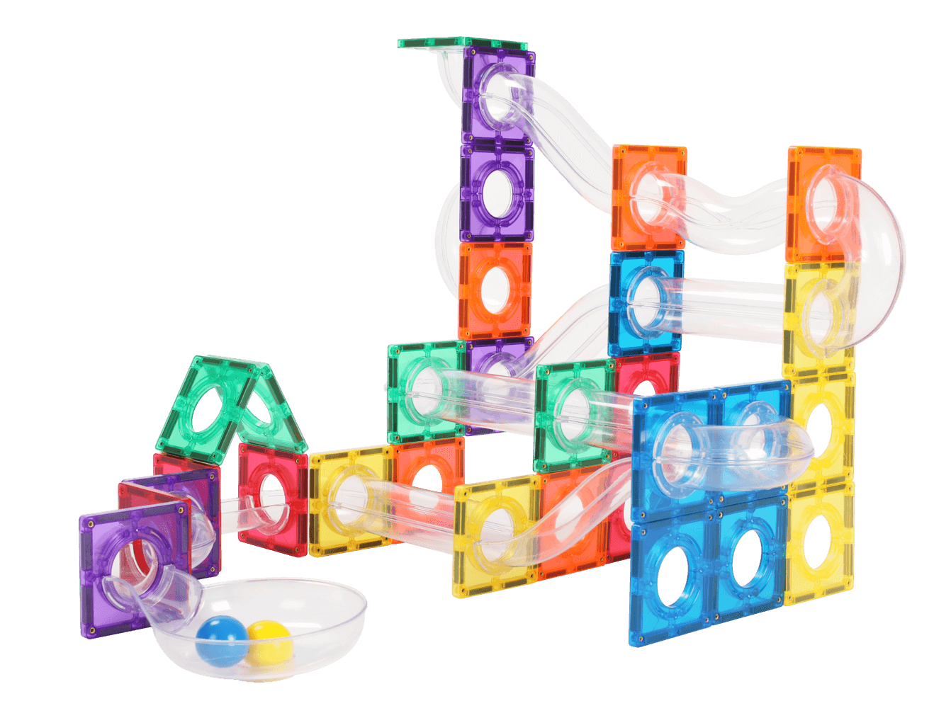 MNTL Magnetic Tiles Marble Ball Run Set