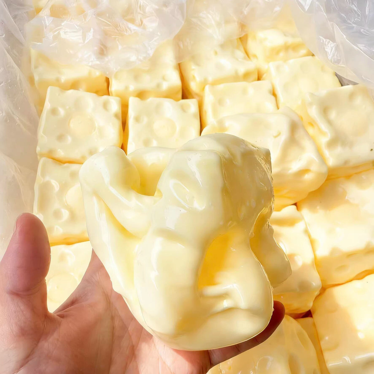 Coconut Oil Cheese Squishy 7cm squished