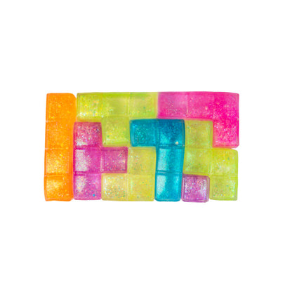 Smoosho Super Squeeze glow in the dark tetris puzzle close up