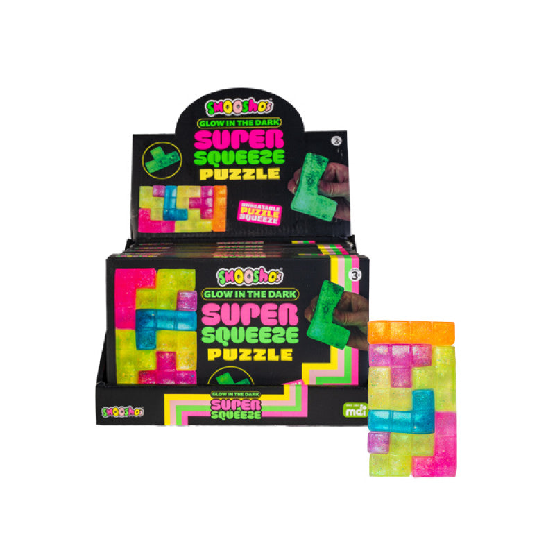 Smoosho Super Squeeze glow in the dark tetris puzzle box
