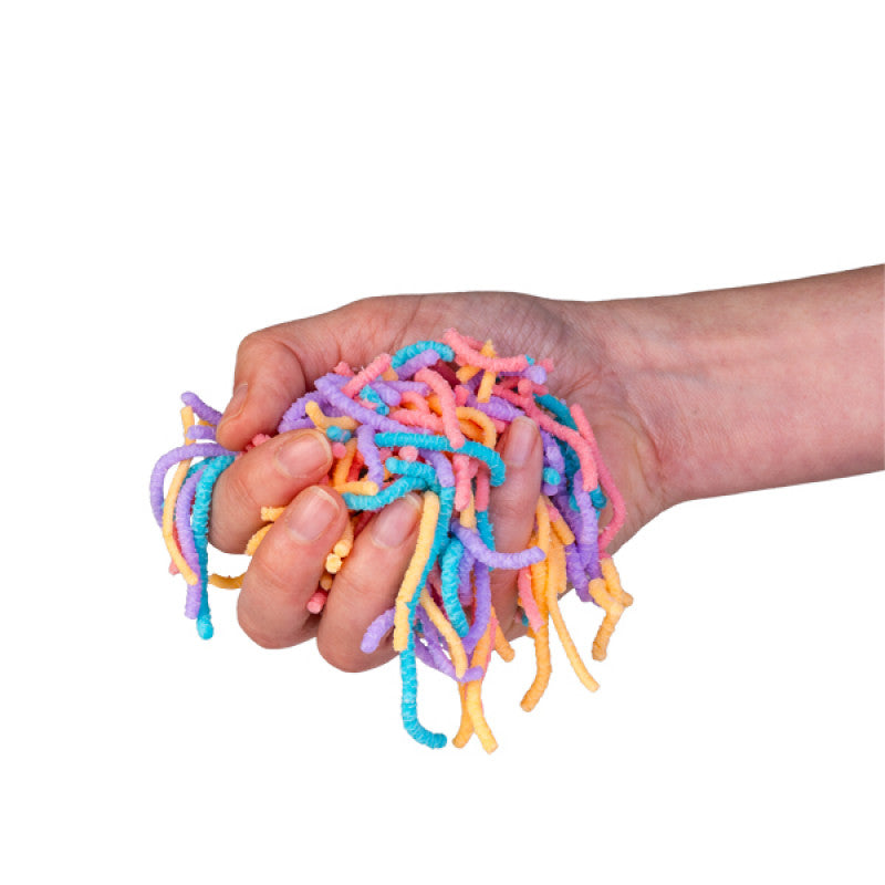 Smooshos Squirmy Worms rainbow in hand