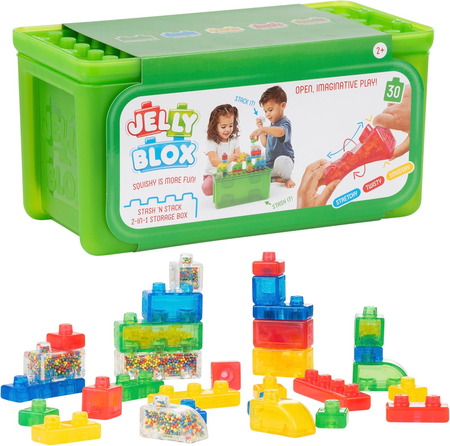 Jelly Blox Stash and Stack 30 pieces in box