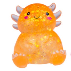 Squishy Glitter Axolotl Orange