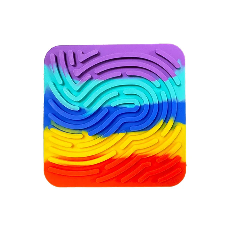 Silicon Sensory Activity Board Square Rainbow