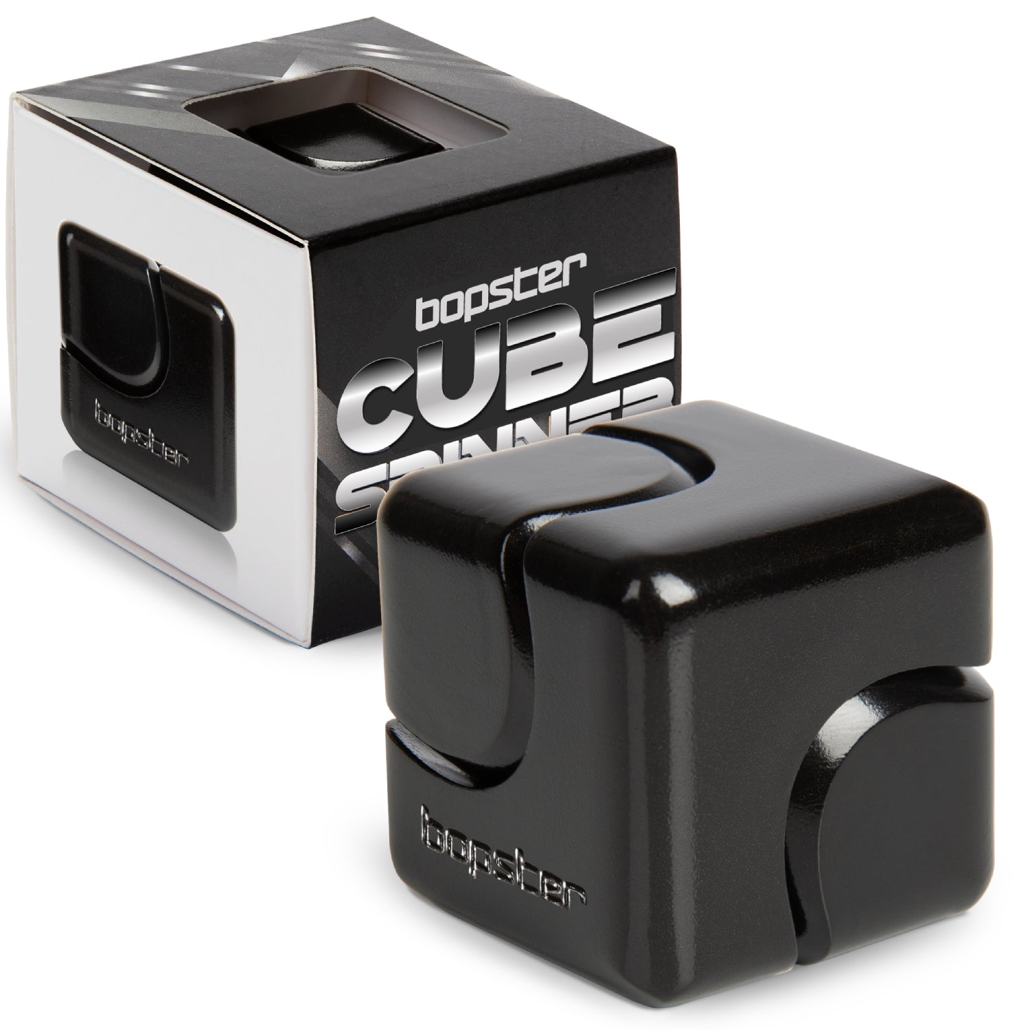 Bopster Metal Cube Fidget Spinner Black