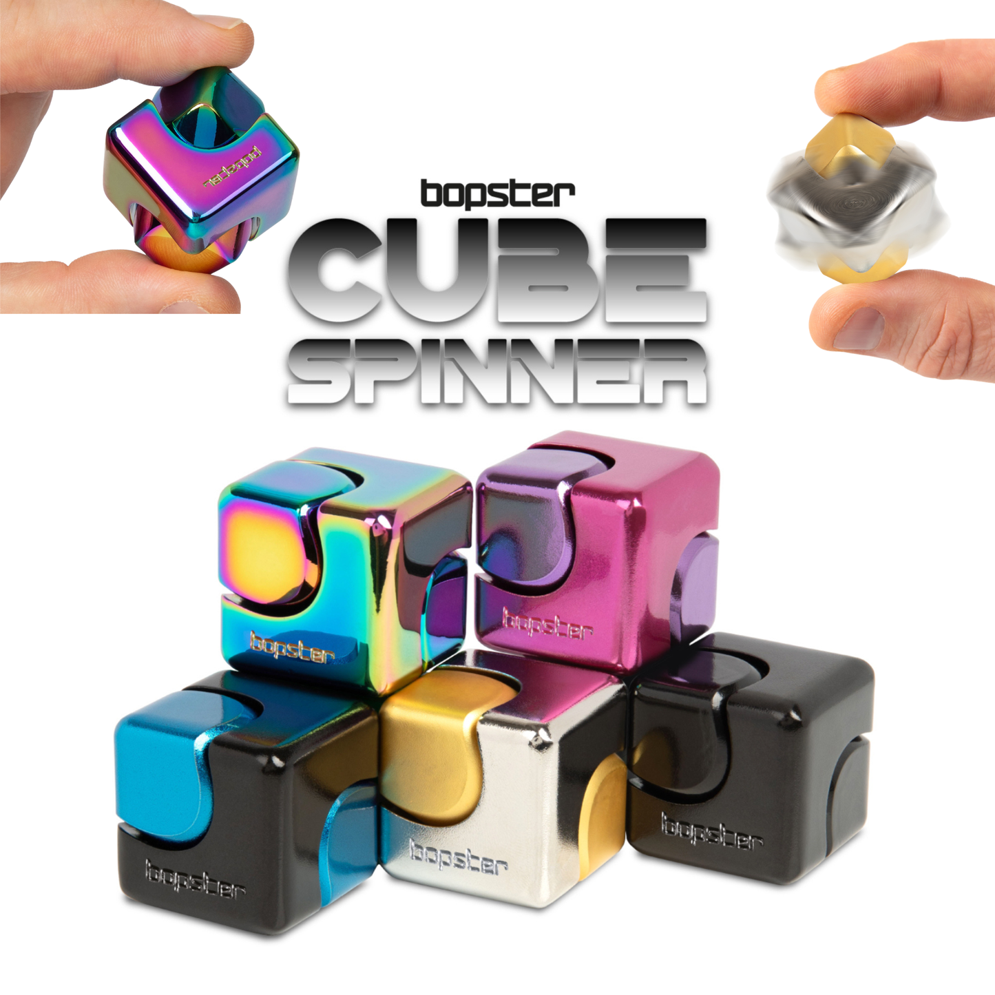 Bopster Metal Cube Fidget Spinner