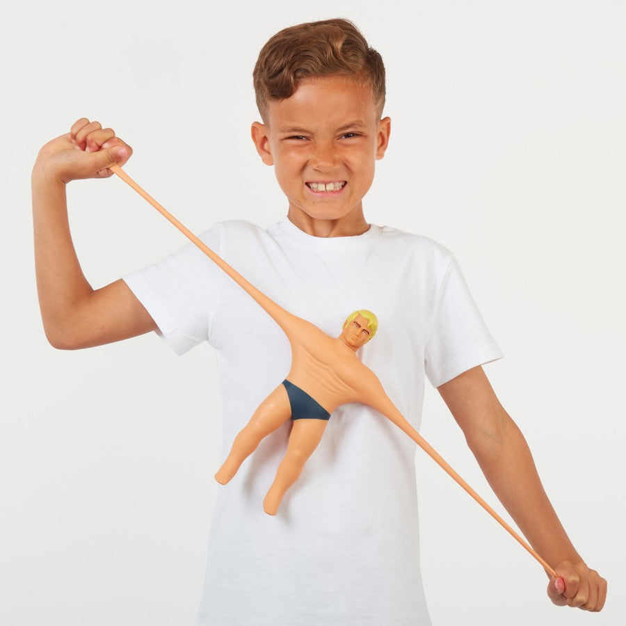 Stretch Armstrong stretched by boy
