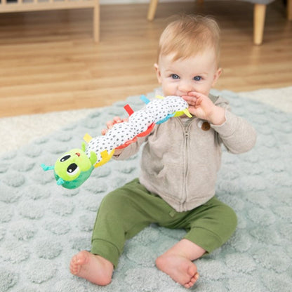 Boy with Lamaze Fidget Caterpillar