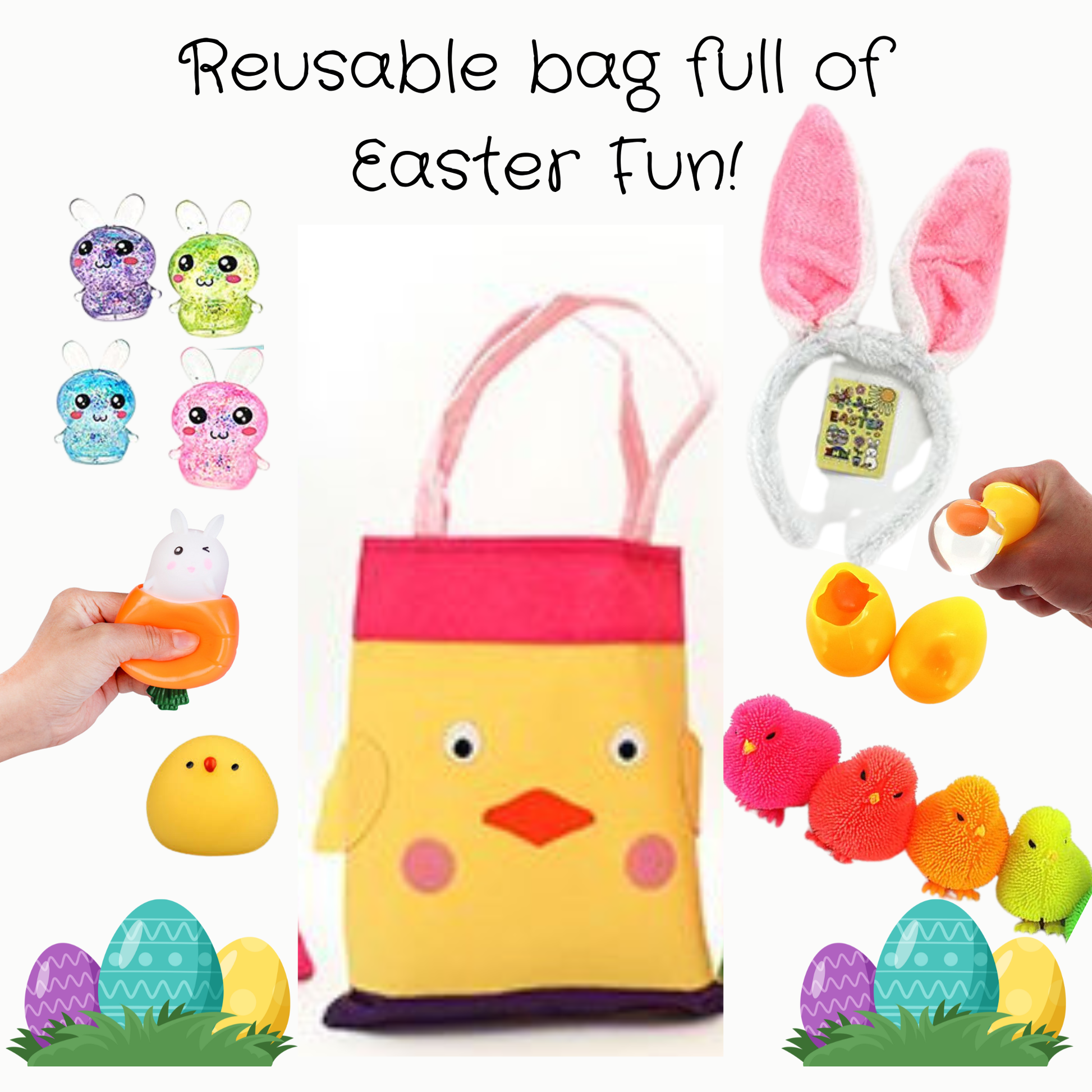 Bunny bag with items Bunny ears