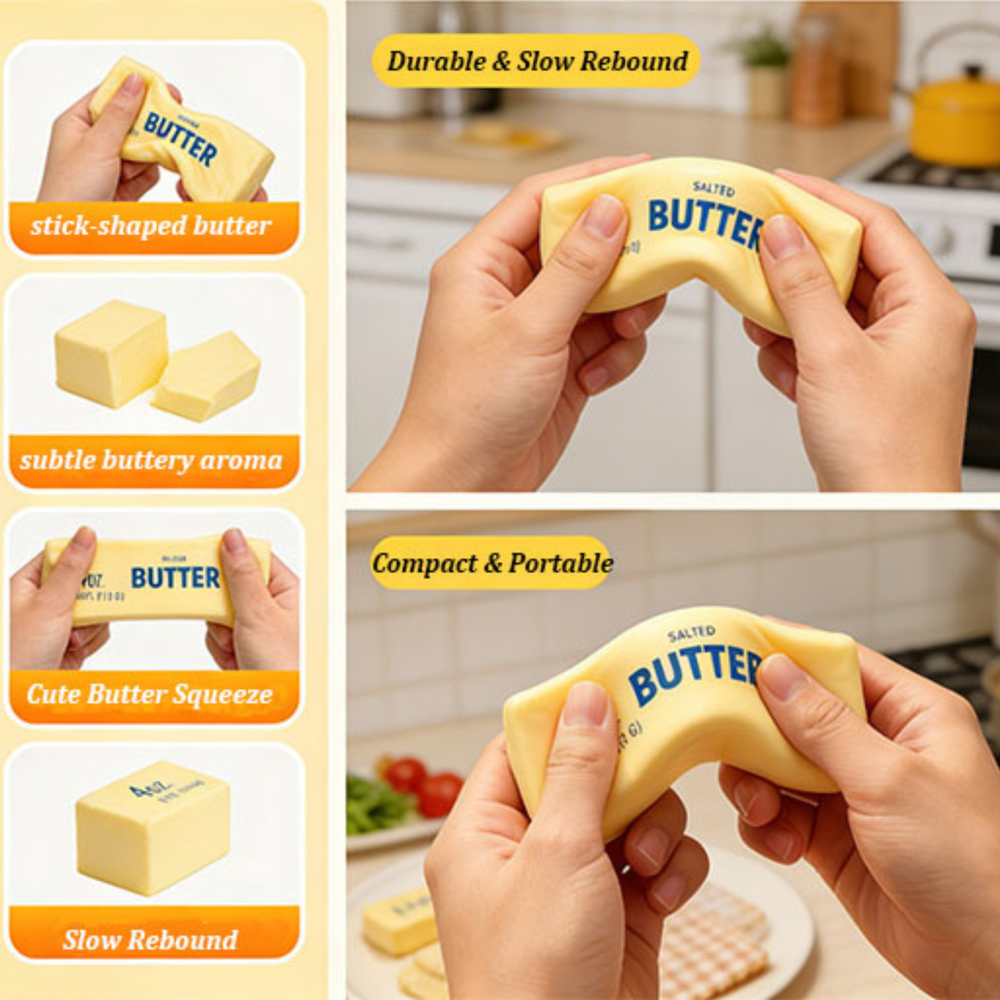 Slow rise Butter squishy being squished