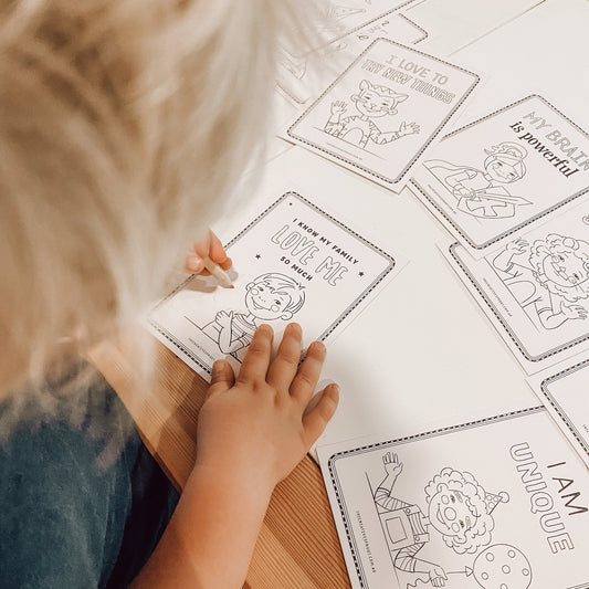 Child colouring Creative Sprout Affirmations Colouring Cards