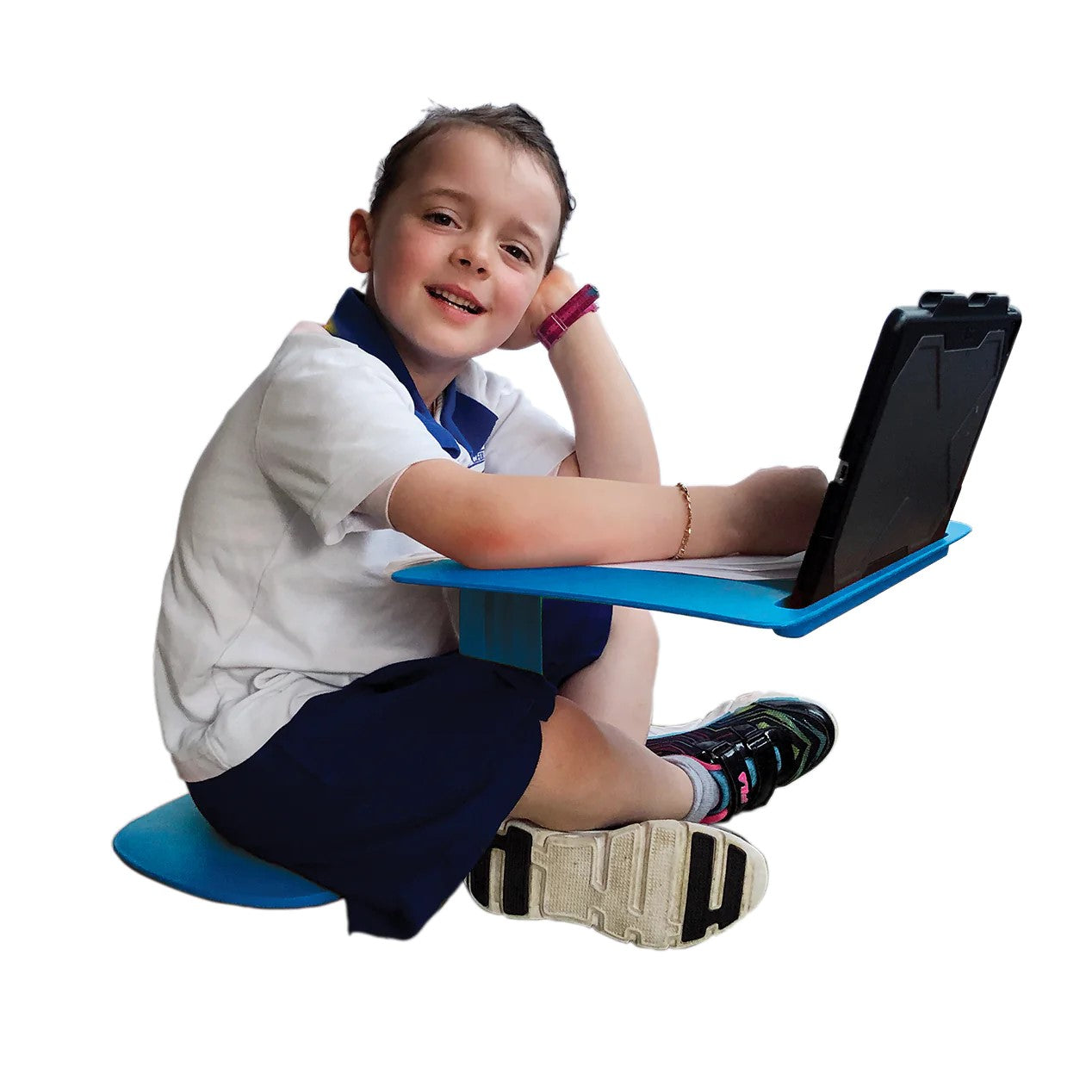 Child using Elizabeth Richards Flexi Desk