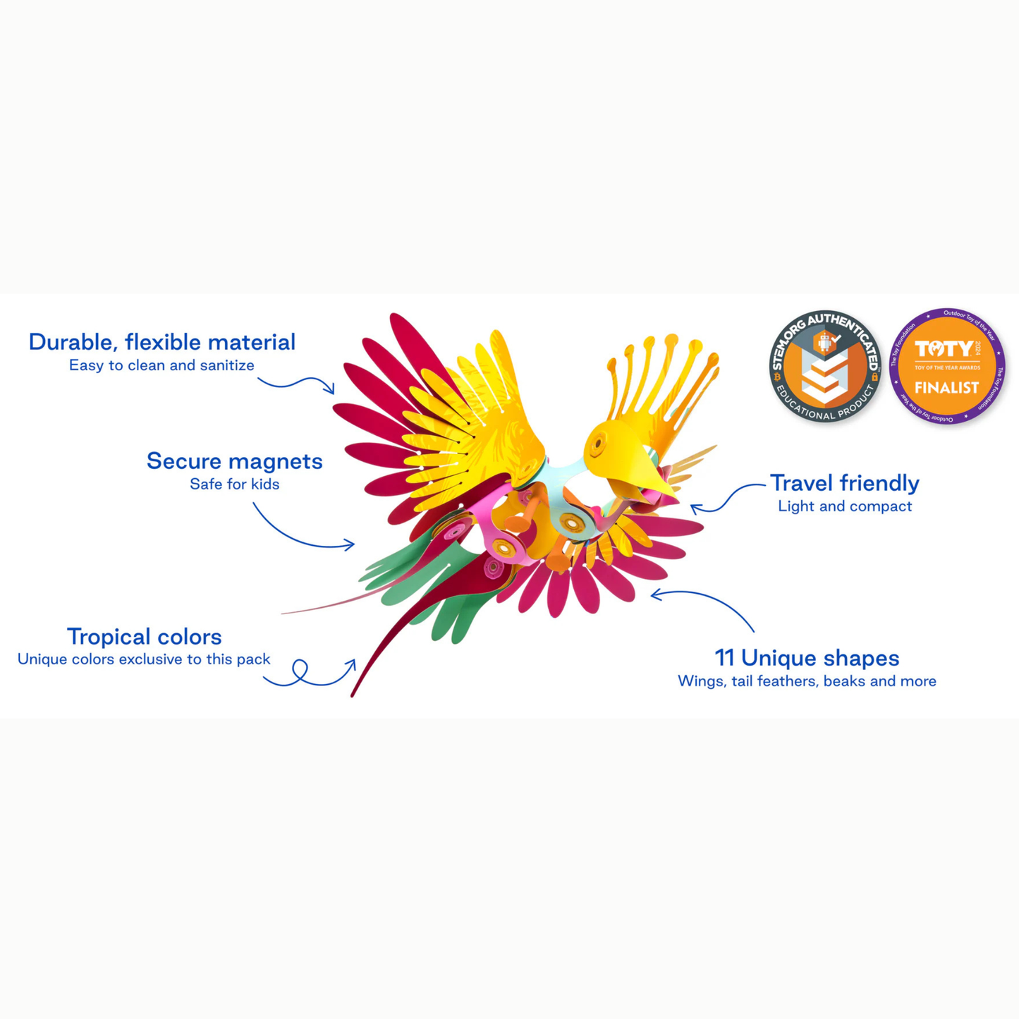 Clixo Tropical birds pack features