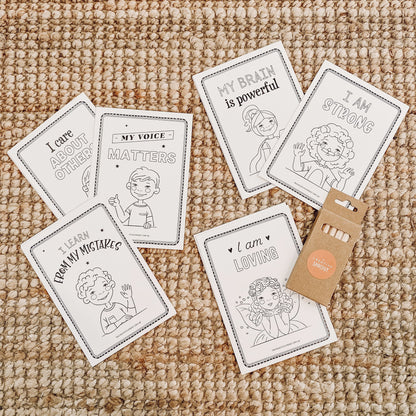 Creative Sprout Affirmations Colouring Cards examples