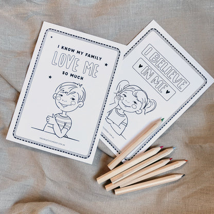 Creative Sprout Affirmations Colouring Cards with pencils
