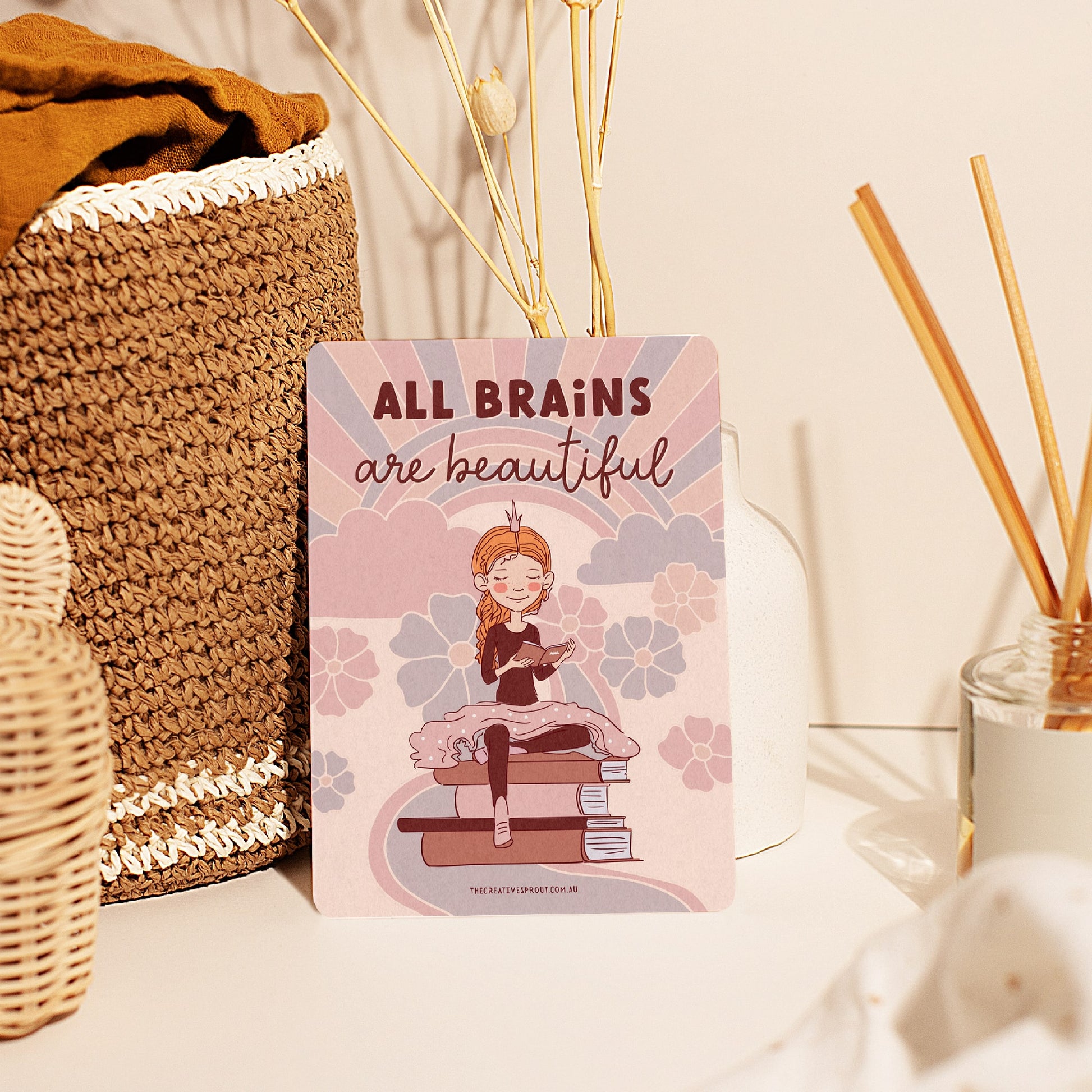 Creative Sprout Anxiety Affirmation Cards brains are beautiful