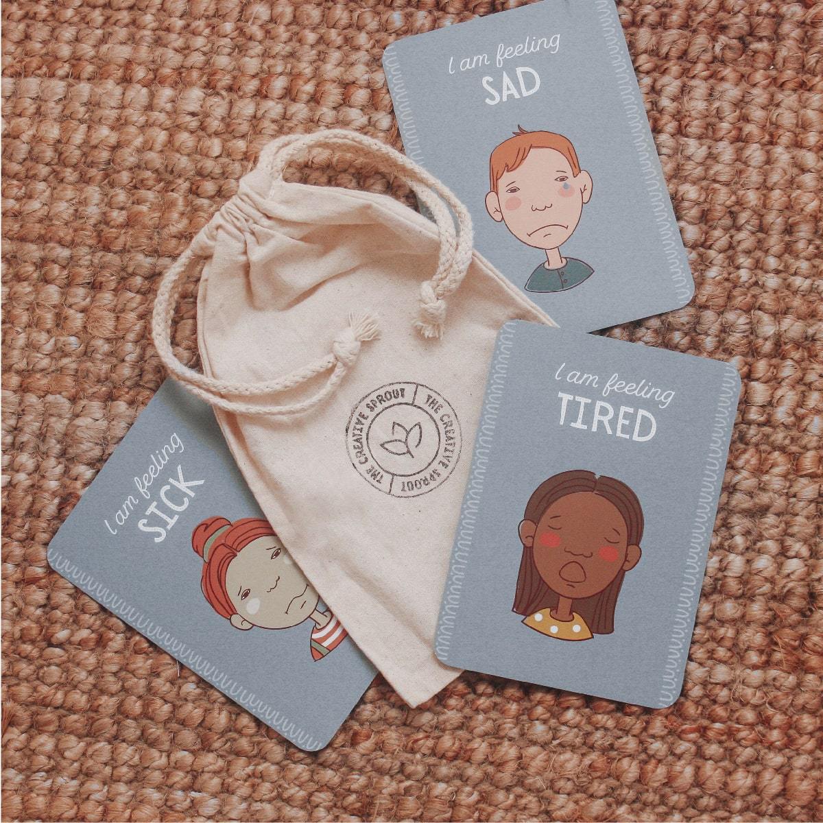 Creative Sprout Emotions Cards for kids blue set