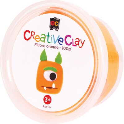 Creative Clay 100g tub fluoro orange