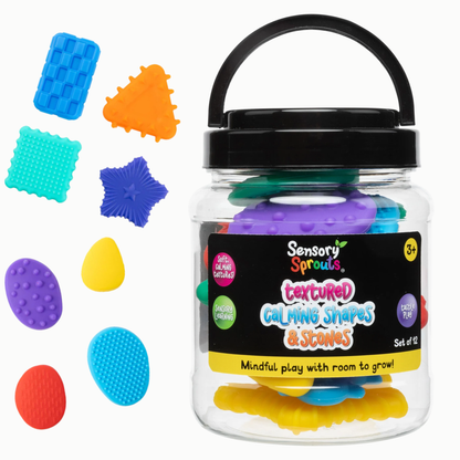 Textured Calming Shapes and Stones in jar