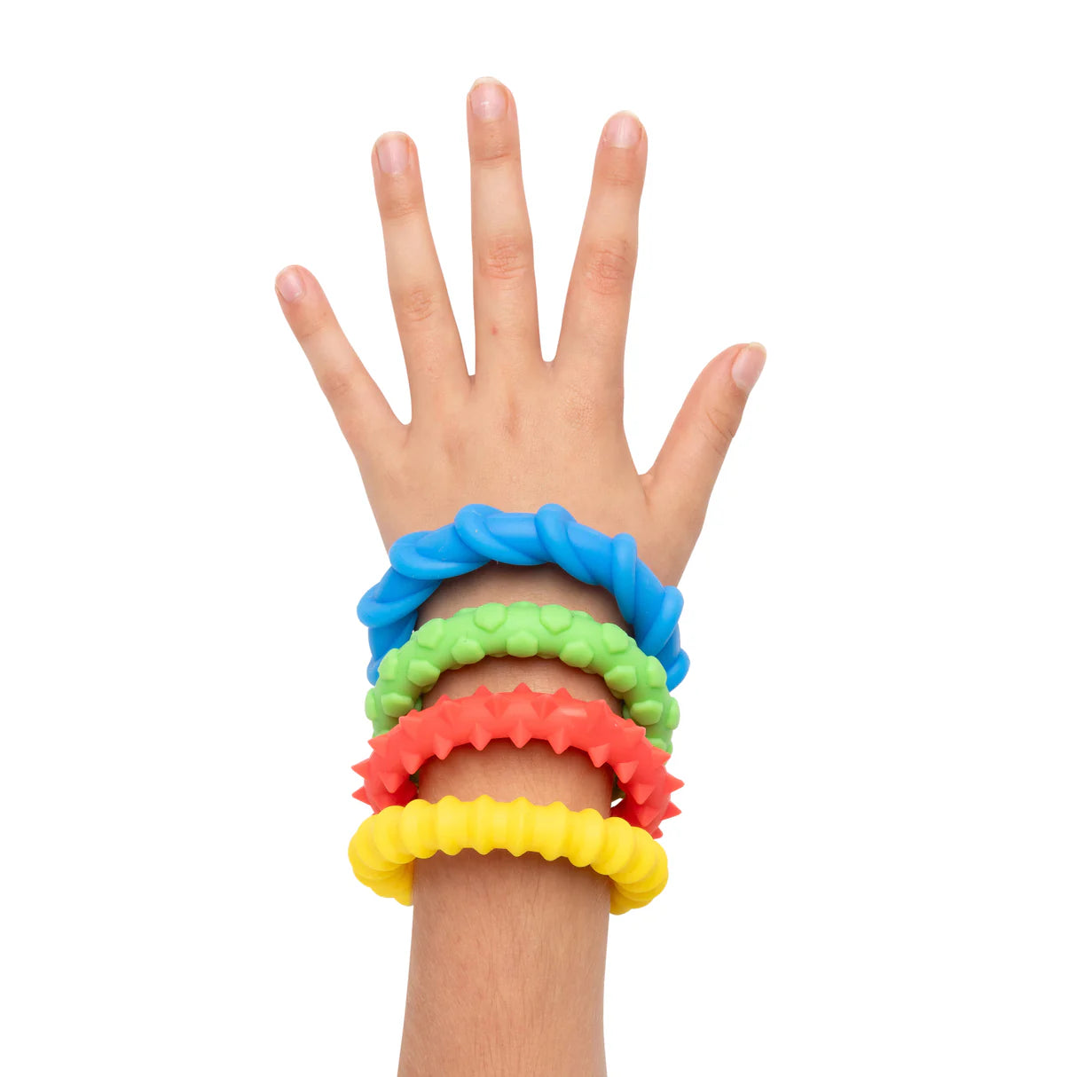 Textured Fidget Bracelets Set on hand