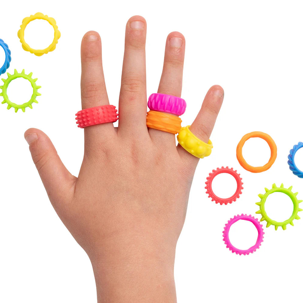 Textured Fidget Rings Set on hand
