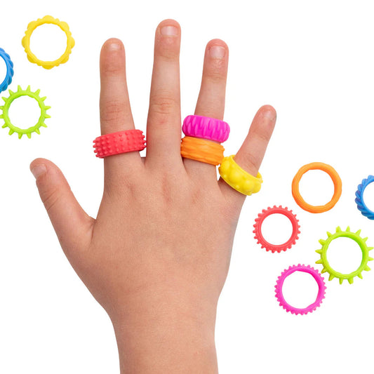 Textured Fidget Rings Set on hand