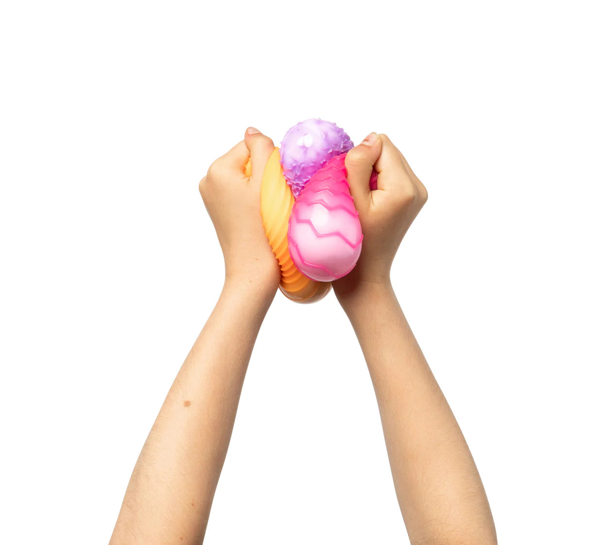 Mindful Monsters Ball Squishys Pink pack being squeezed