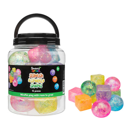 Stretch & Sparkle Shapes Jar of 12 Squishies