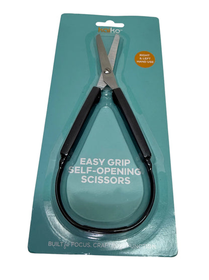 Easy Grip Self Opening Black Scissors package