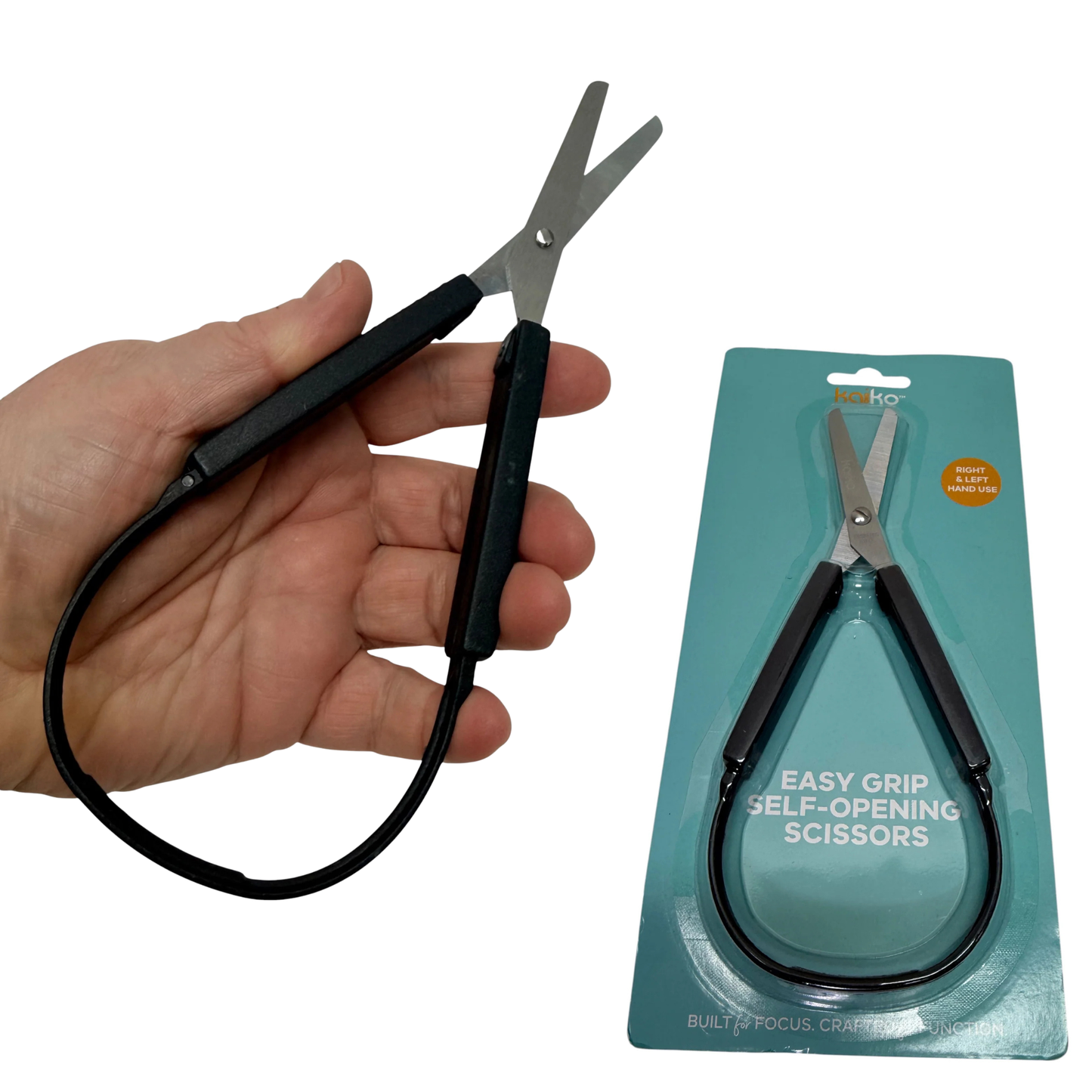 Easy Grip Self Opening Black Scissors