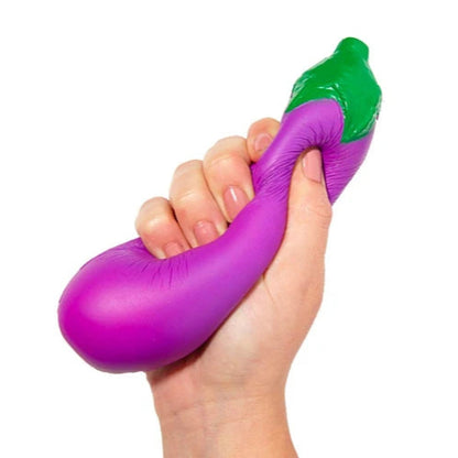 Slow Rise Eggplant squishy in hand