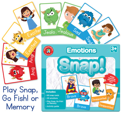 emotions snap card game learning about feelings anxious sad happy