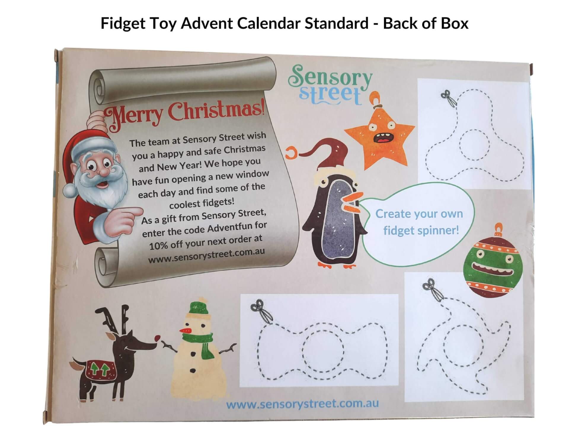 Fidget Toy Advent Calendar Standard back of box