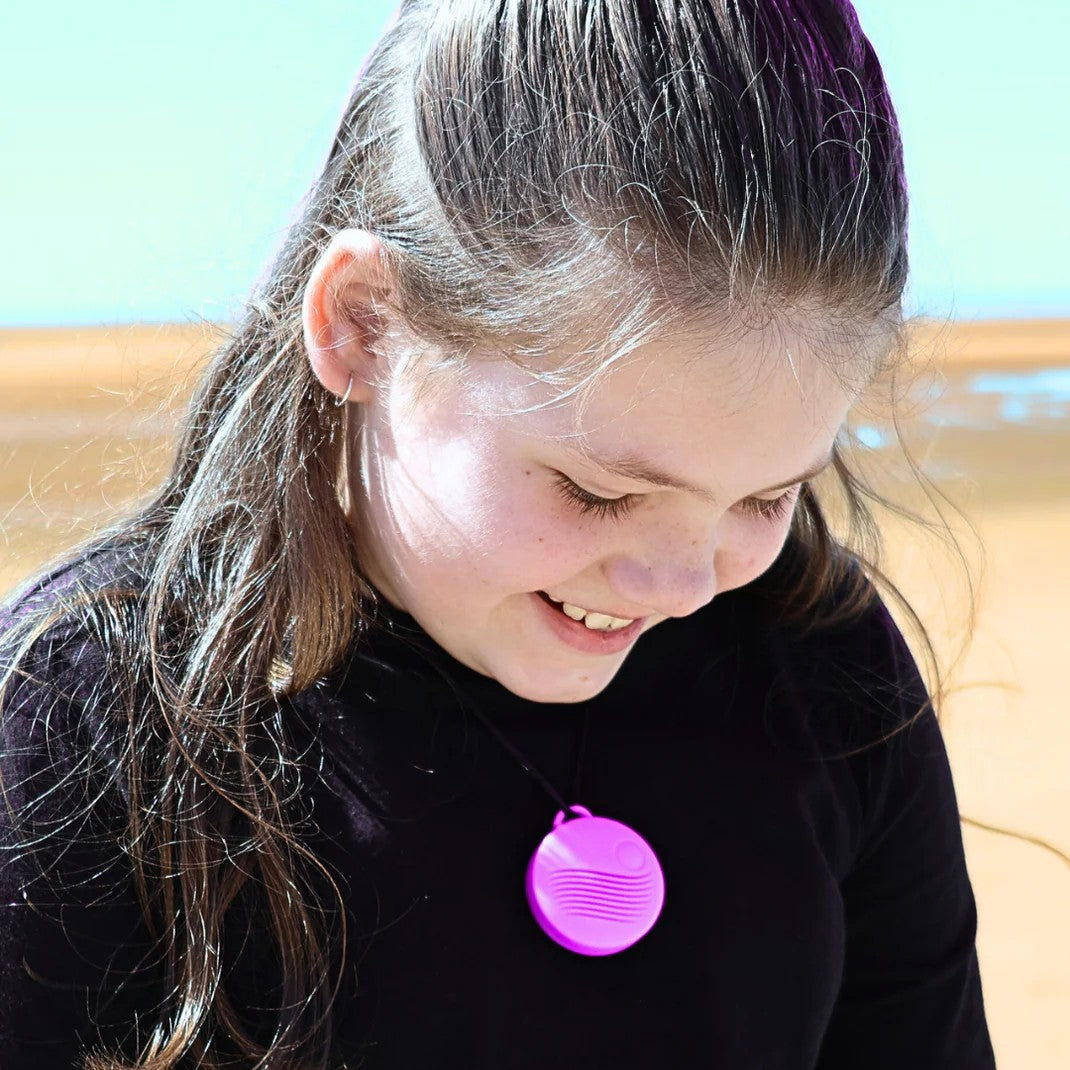 Girl wearing Vibrant Hummingbird Pendant