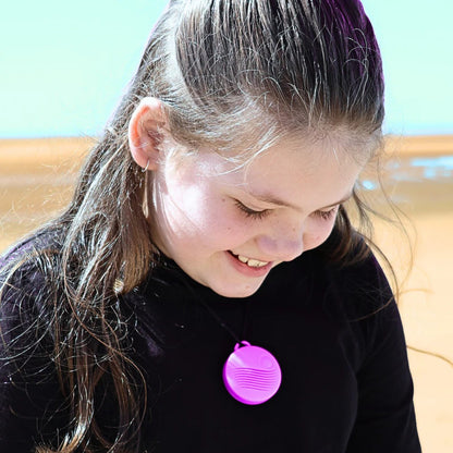 Girl wearing Vibrant Hummingbird Pendant