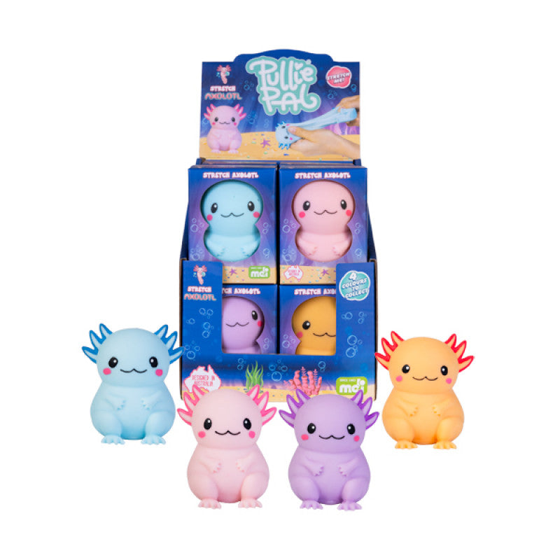 Pullie Pals Stretch Axolotl with box