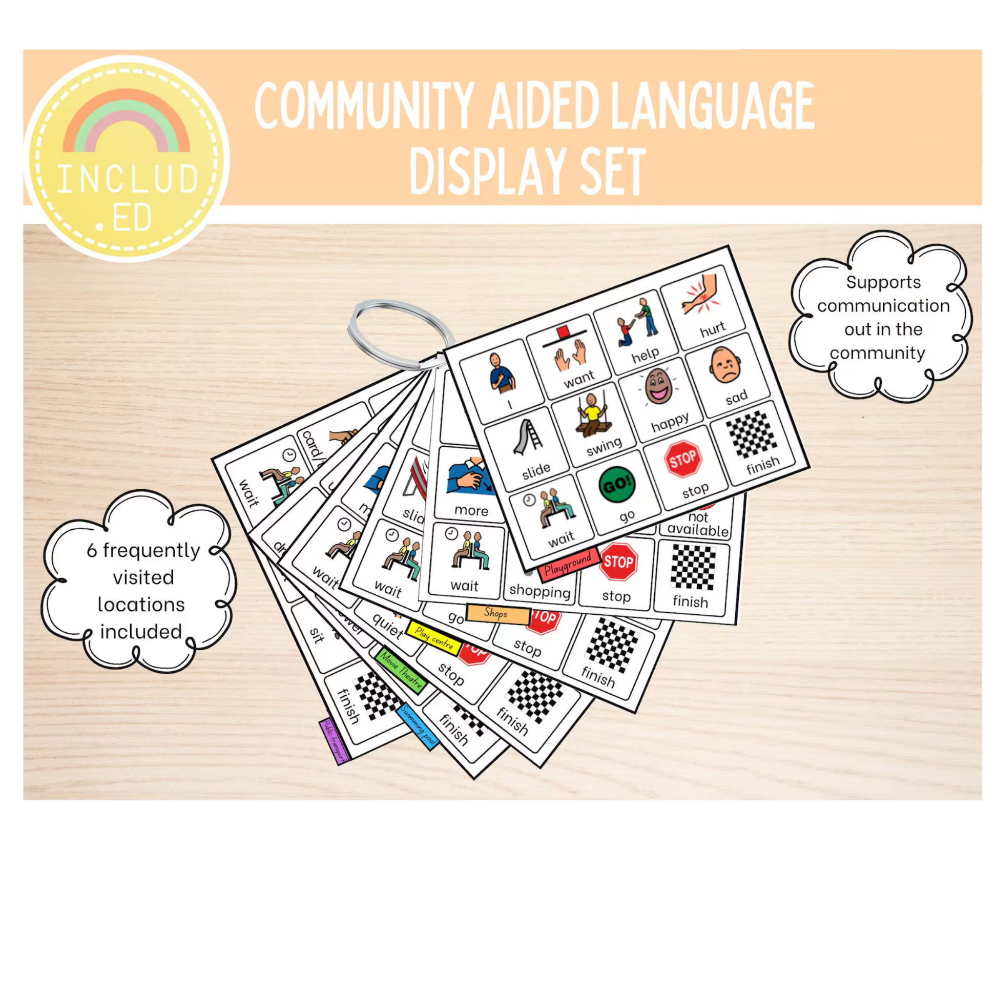 Included Education Community Aided Language Display Set