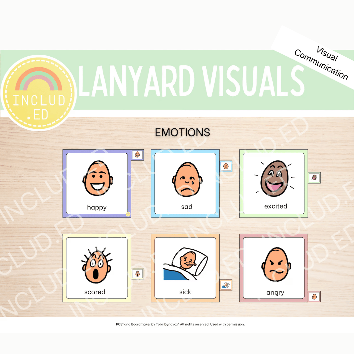 Included Education LanYard Visuals Expansion Pack Emotions