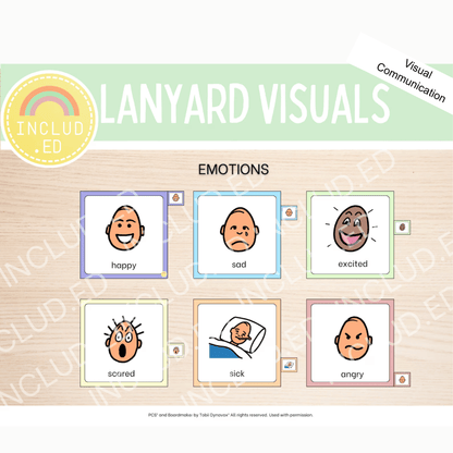 Included Education LanYard Visuals Expansion Pack Emotions