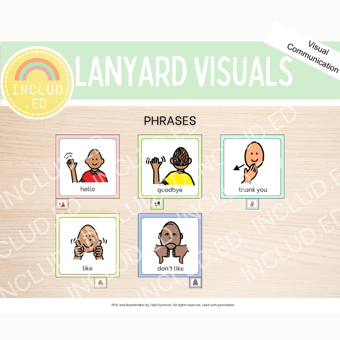 Included Education LanYard Visuals Expansion Pack Phrases