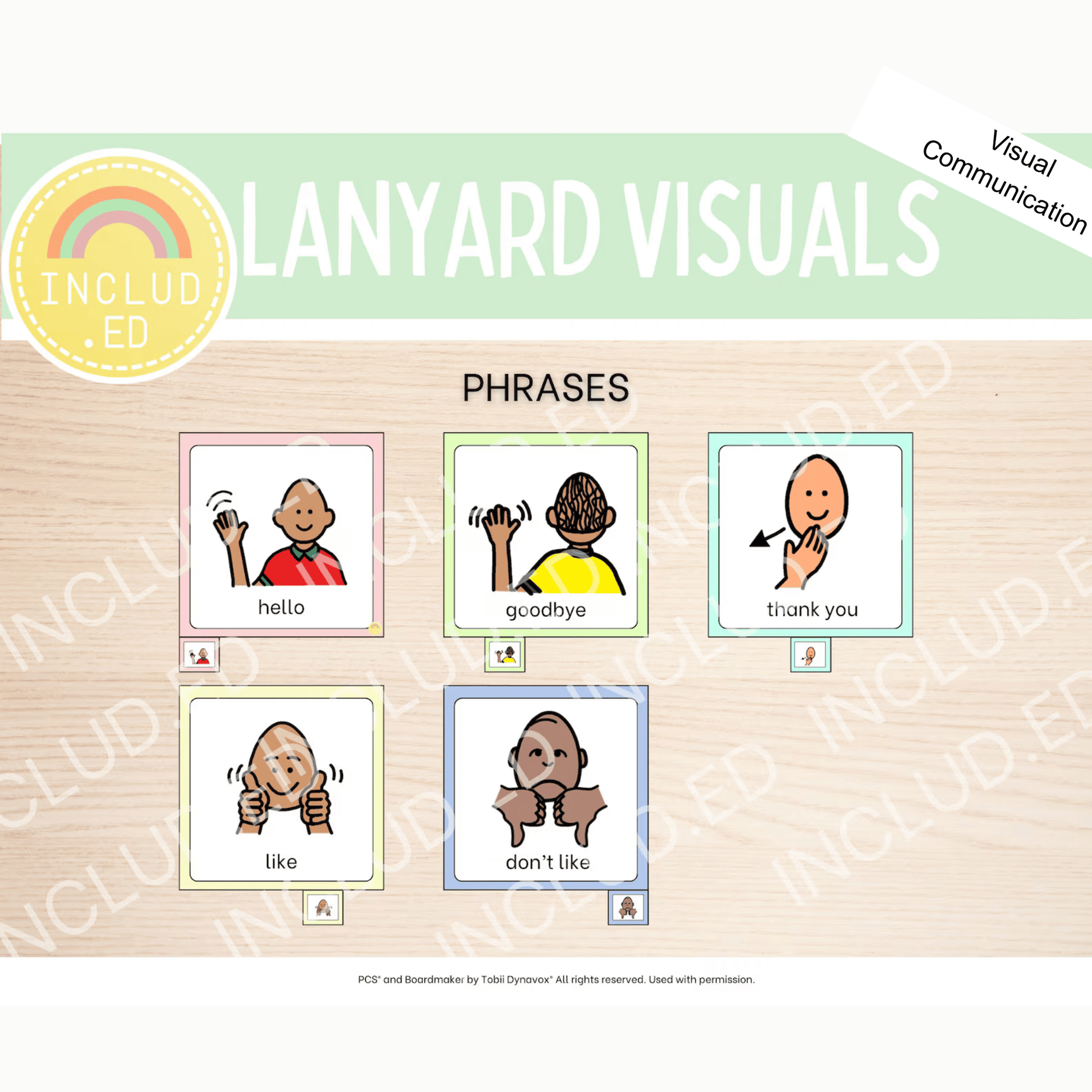Included Education LanYard Visuals Expansion Pack Phrases