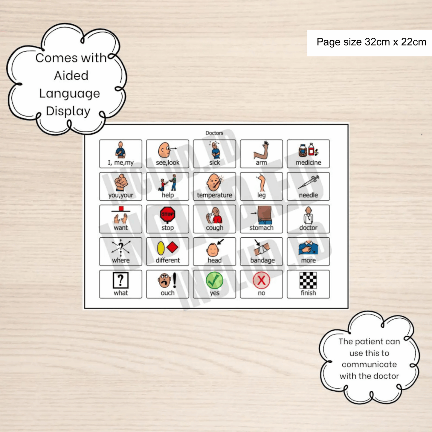 Social Story Going to the Doctor Aided Language Display