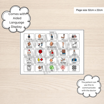 Social Story Going to the Doctor Aided Language Display